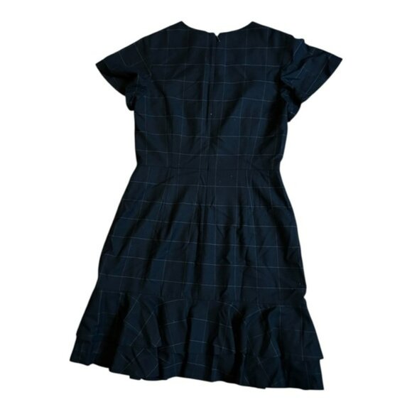 Banana Republic Navy Plaid Knee Length Gray Dress. Size 8 - Picture 2 of 4